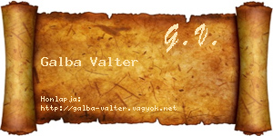 Galba Valter névjegykártya